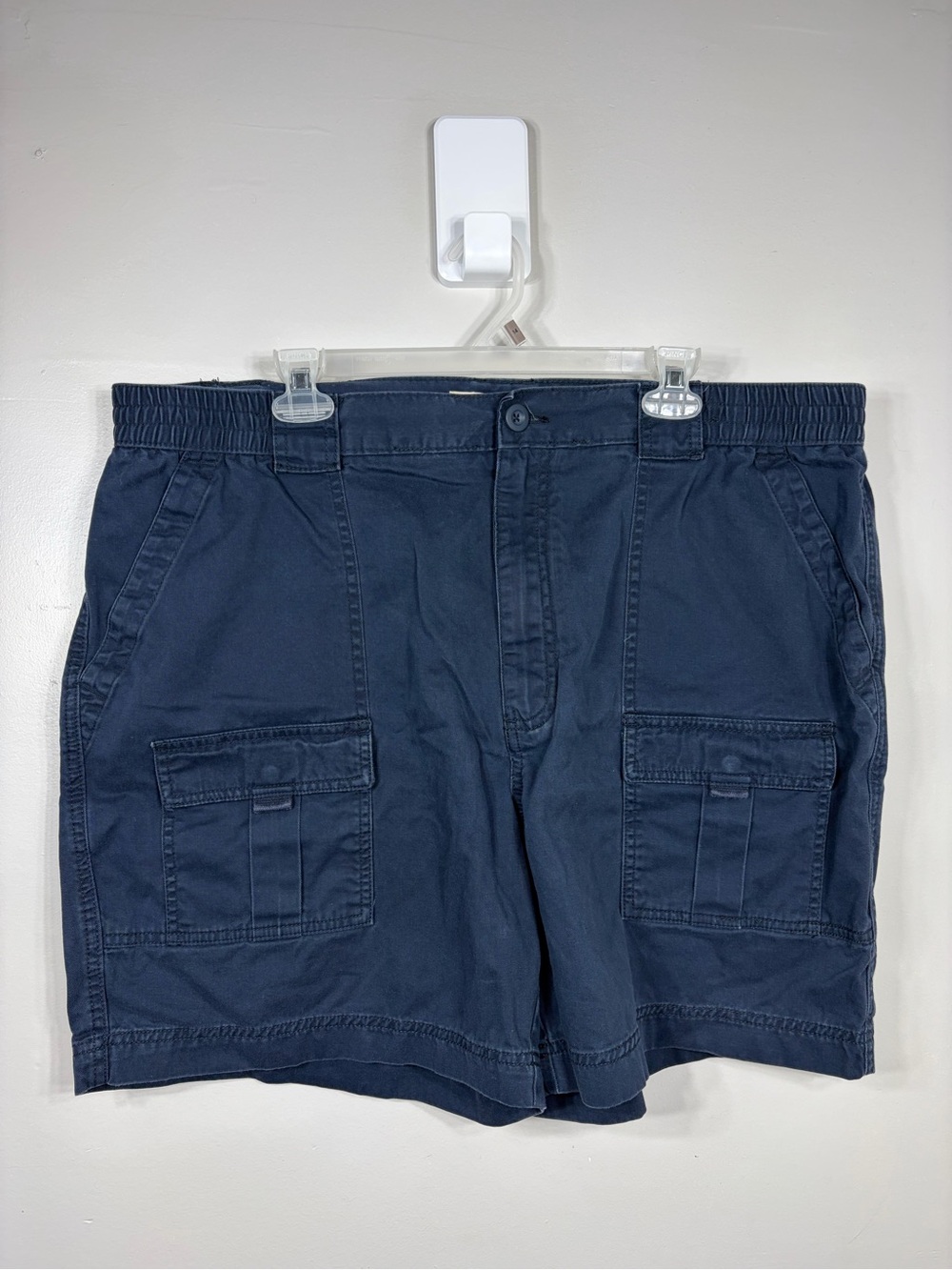 Roundtree & Yorke Cargo Shorts Men’s 42 Navy Cotton Casual‎ Utility